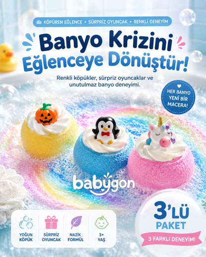 Çılgın Köpüren Sürpriz Oyuncaklı Banyo Topu Seti